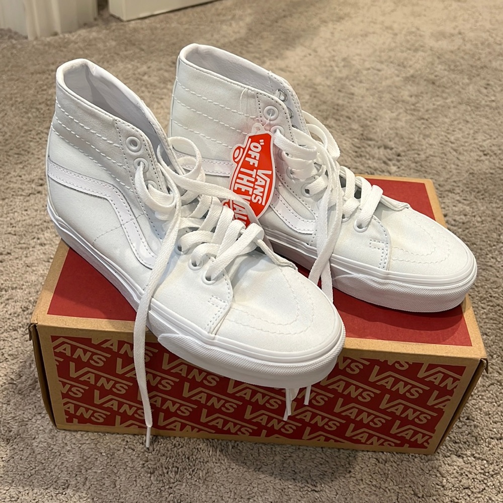 High top white vans